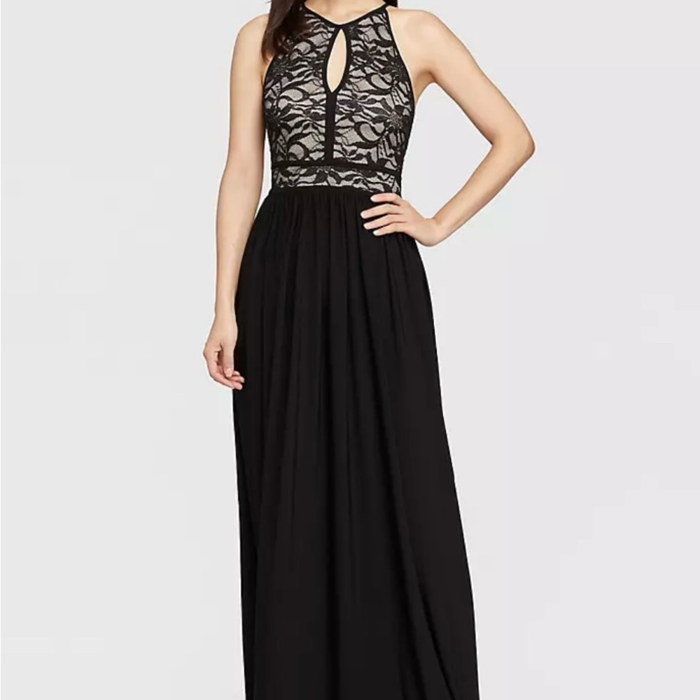 Night Way Collections Black Lace halter Dress